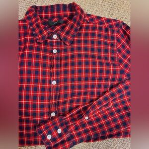 J. Crew Soft Flannel Plaid Women's Button Down Shirt